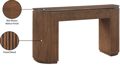 Linden Brown Solid Wood And Oak Veneer Console Table, 1 Piece