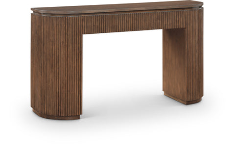 Linden Brown Solid Wood And Oak Veneer Console Table, 1 Piece