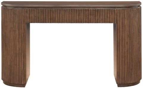 Linden Brown Solid Wood And Oak Veneer Console Table, 1 Piece