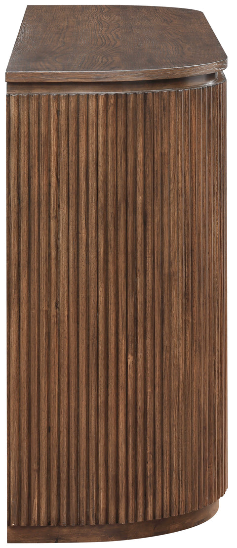 Linden Brown Solid Wood And Oak Veneer Console Table, 1 Piece