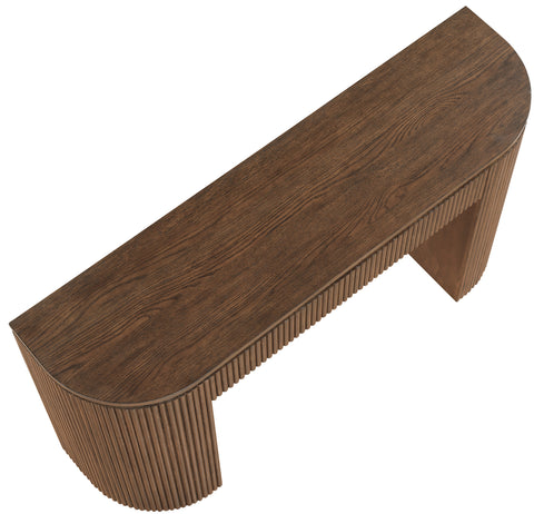 Linden Brown Solid Wood And Oak Veneer Console Table, 1 Piece