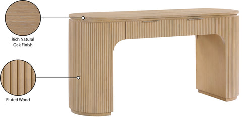 Linden Natural Solid Wood And Oak Veneer Desk, 1 Piece