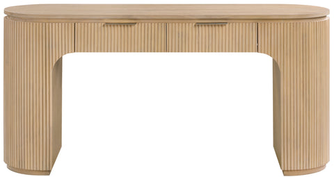 Linden Natural Solid Wood And Oak Veneer Desk, 1 Piece
