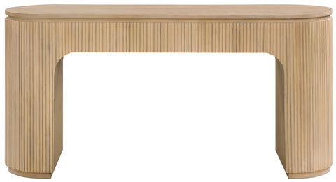 Linden Natural Solid Wood And Oak Veneer Desk, 1 Piece