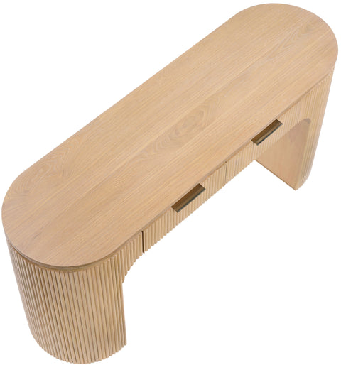 Linden Natural Solid Wood And Oak Veneer Desk, 1 Piece