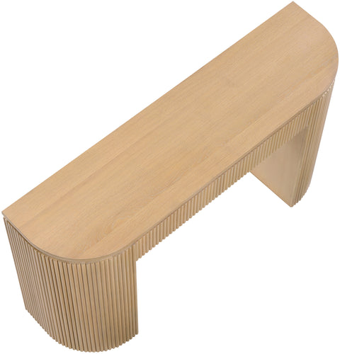 Linden Natural Solid Wood And Oak Veneer Console Table, 1 Piece
