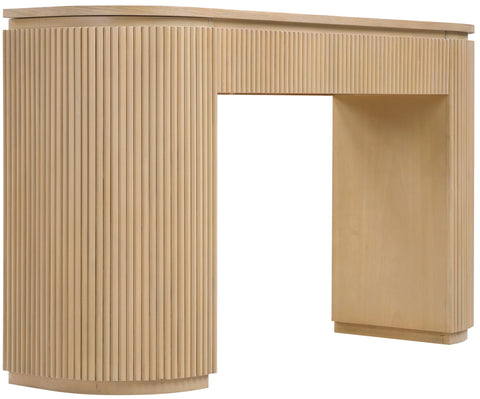Linden Natural Solid Wood And Oak Veneer Console Table, 1 Piece