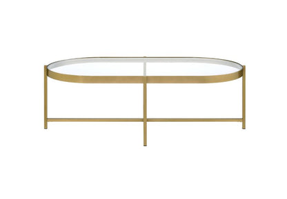 Hidalgo Coffee Table, Clear Glass Top & Gold Finish