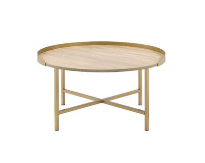 Hiltons Coffee Table, Oak & Gold Finish