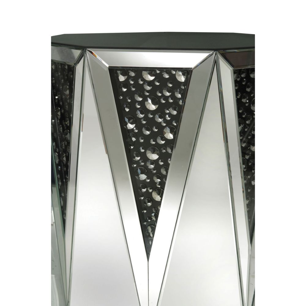 caius nysa coffee table, mirrored & faux crystals