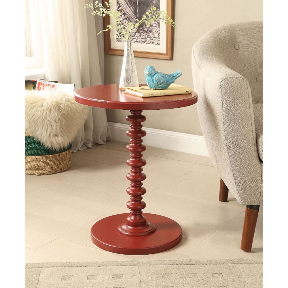 house acton accent table, red finish