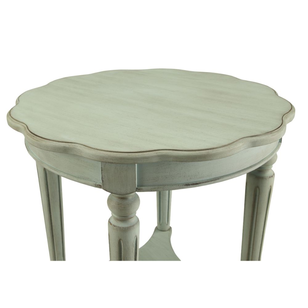 ilana fordon end table, french antique green finish