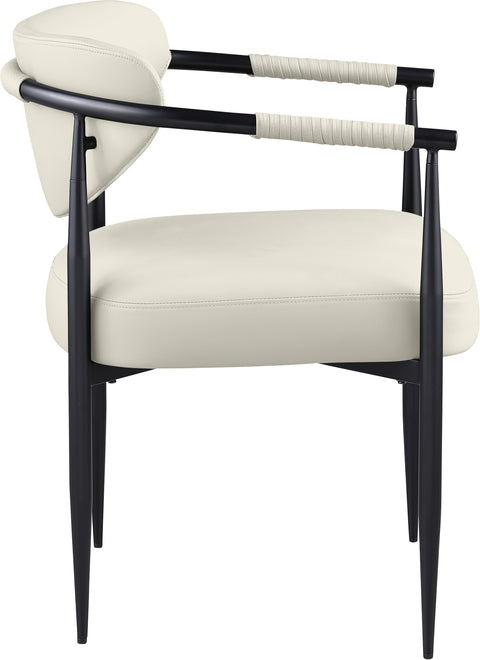 Harlow Cream Vegan Leather Upholstered Dining Chair, 2-Piece (Style 2)