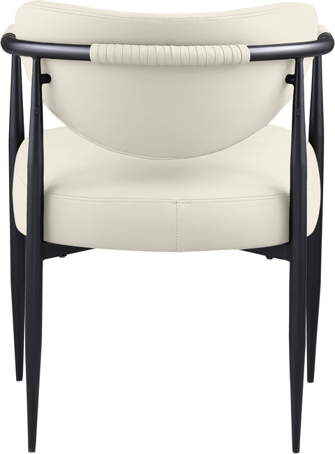 Harlow Cream Vegan Leather Upholstered Dining Chair, 2-Piece (Style 2)