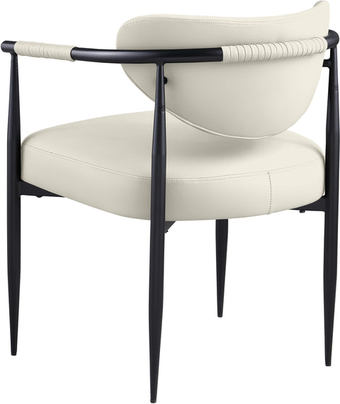 Harlow Cream Vegan Leather Upholstered Dining Chair, 2-Piece (Style 2)