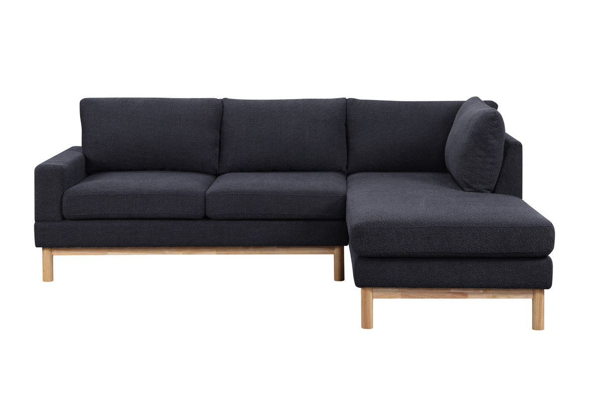 mabel black sherpa sectional sofa with right-facing chaise