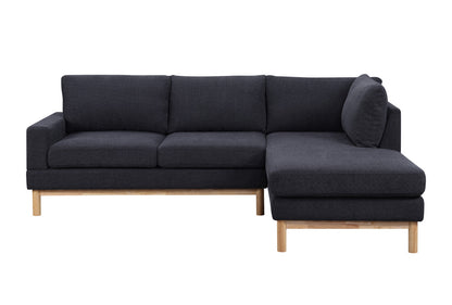 Mabel Black Sherpa Sectional Sofa with Right-Facing Chaise