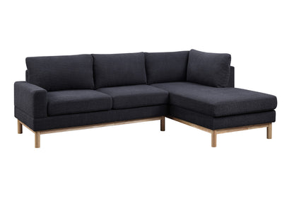 Mabel Black Sherpa Sectional Sofa with Right-Facing Chaise