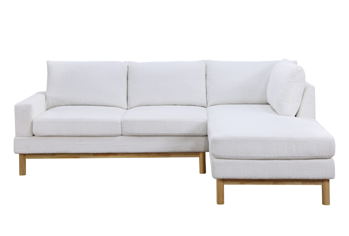 mabel white sherpa sectional sofa with right-facing chaise