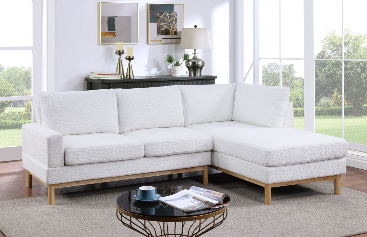 mabel white sherpa sectional sofa with right-facing chaise