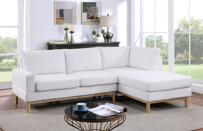 Mabel White Sherpa Sectional Sofa with Right-Facing Chaise