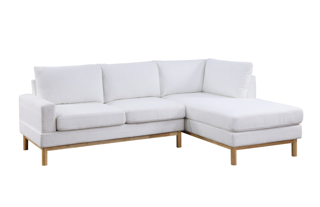 mabel white sherpa sectional sofa with right-facing chaise