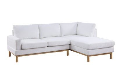 Mabel White Sherpa Sectional Sofa with Right-Facing Chaise