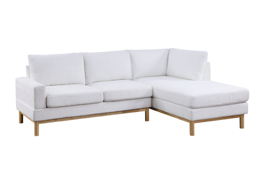 Mabel White Sherpa Sectional Sofa with Right-Facing Chaise