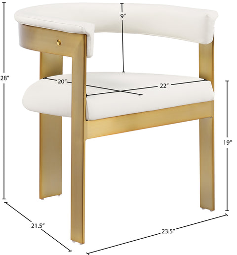 Nova Cream Vegan Leather Upholstered Dining Chair, 2-Piece (Style 2) (Style 2)