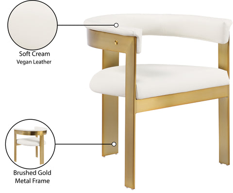 Nova Cream Vegan Leather Upholstered Dining Chair, 2-Piece (Style 2) (Style 2)