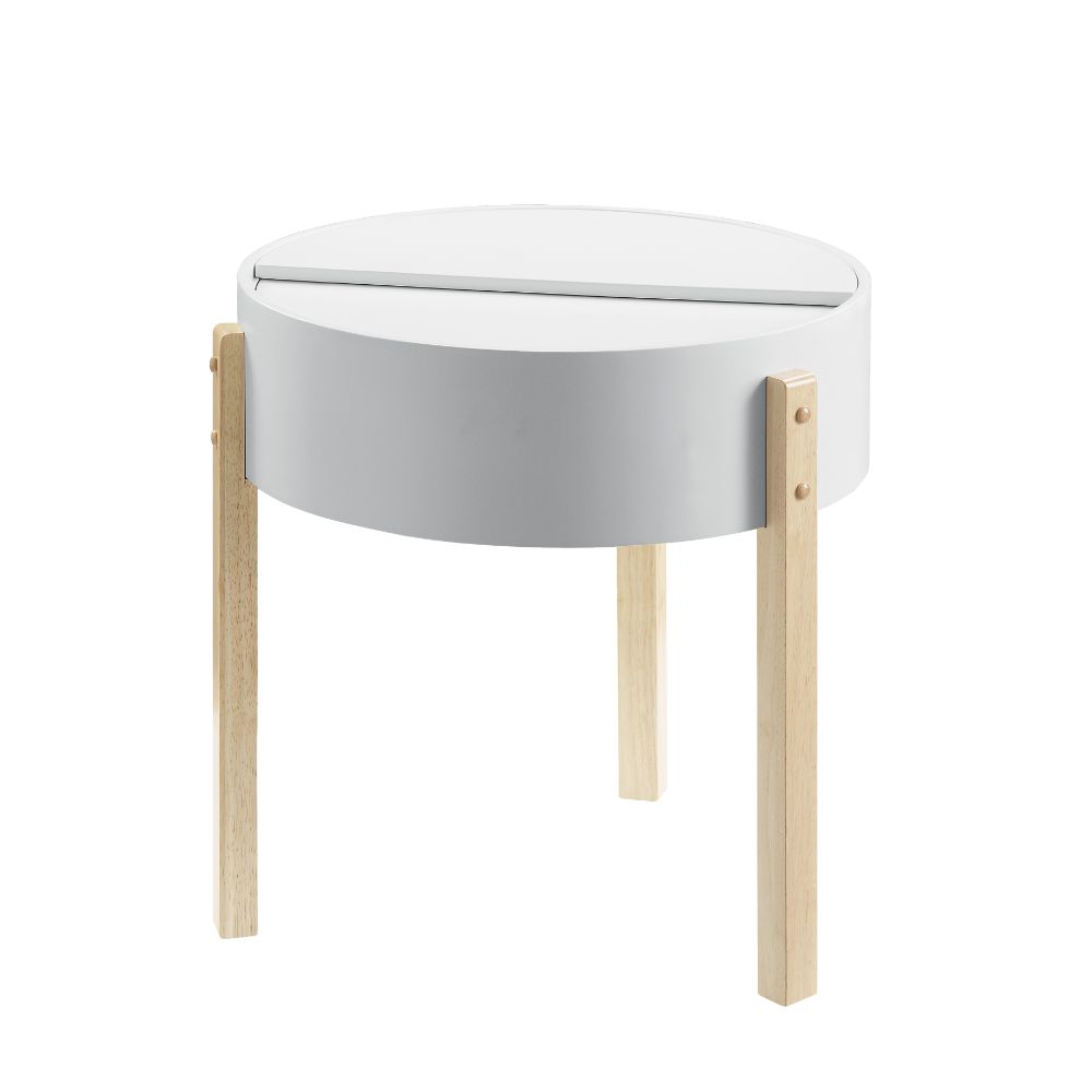 ireland bodfish end table, white & natural finish