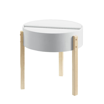 Ireland Bodfish End Table, White & Natural Finish