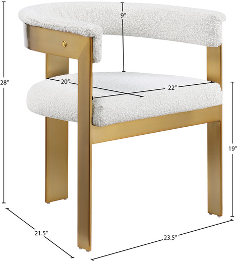 Nova Cream Boucle Fabric Upholstered Dining Chair, 2-Piece (Style 3)
