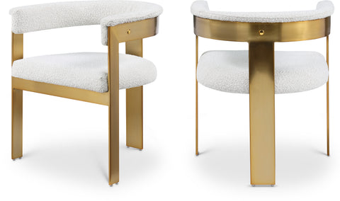 Nova Cream Boucle Fabric Upholstered Dining Chair, 2-Piece (Style 3)