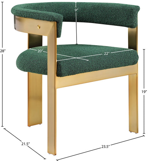 Nova Green Boucle Fabric Upholstered Dining Chair, 2-Piece (Style 2)