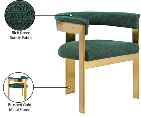 Nova Green Boucle Fabric Upholstered Dining Chair, 2-Piece (Style 2)