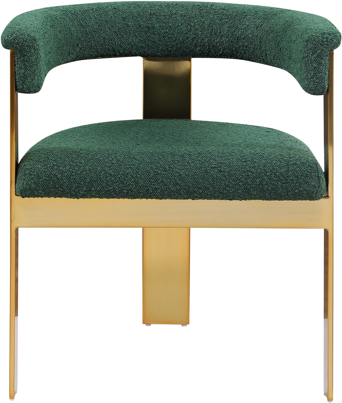 rivas green boucle fabric dining chair c