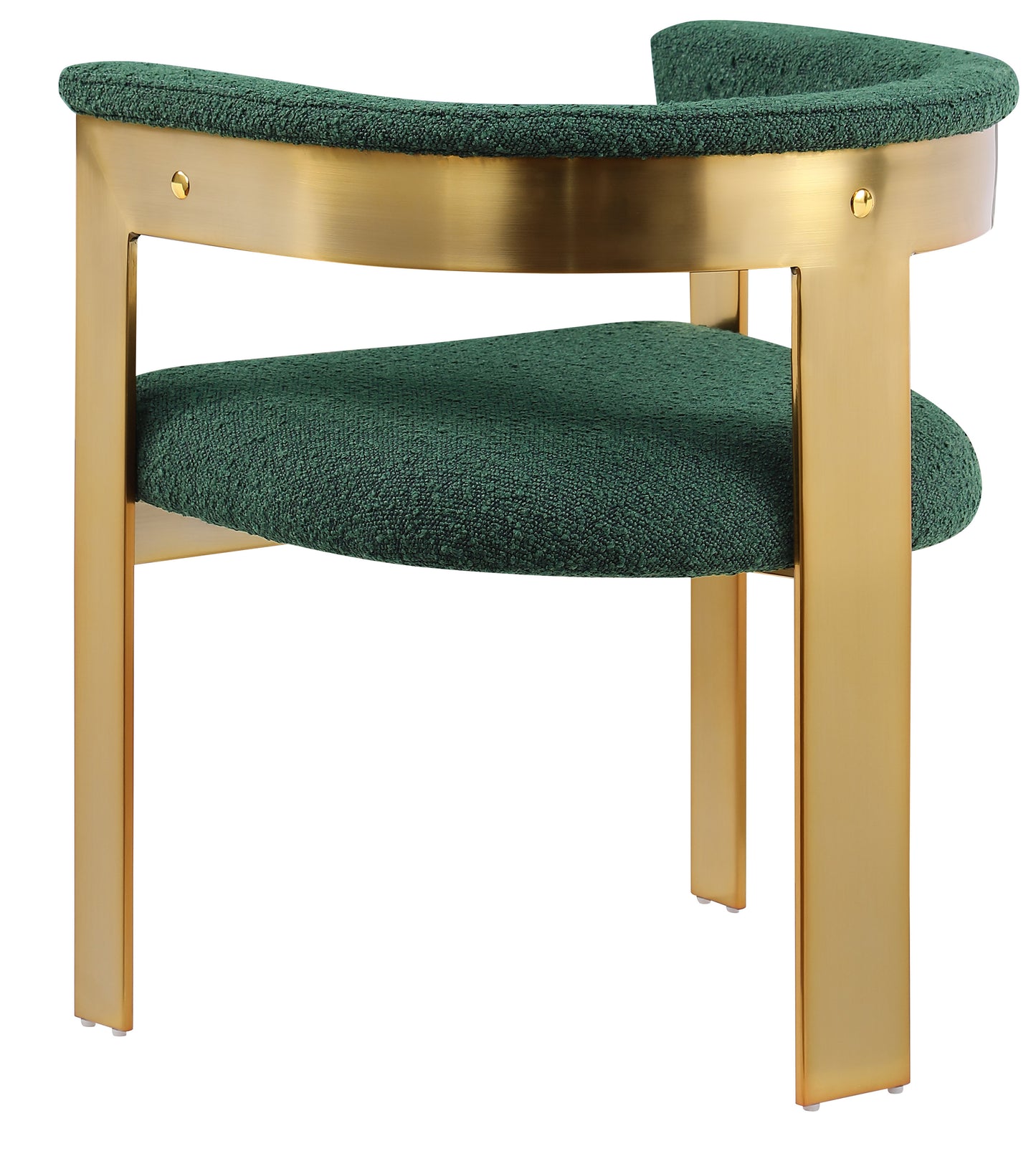 rivas green boucle fabric dining chair c