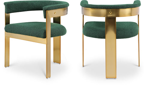 Nova Green Boucle Fabric Upholstered Dining Chair, 2-Piece (Style 2)