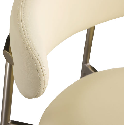 Opal Cream Vegan Leather Upholstered Bar Stool, 2-Piece