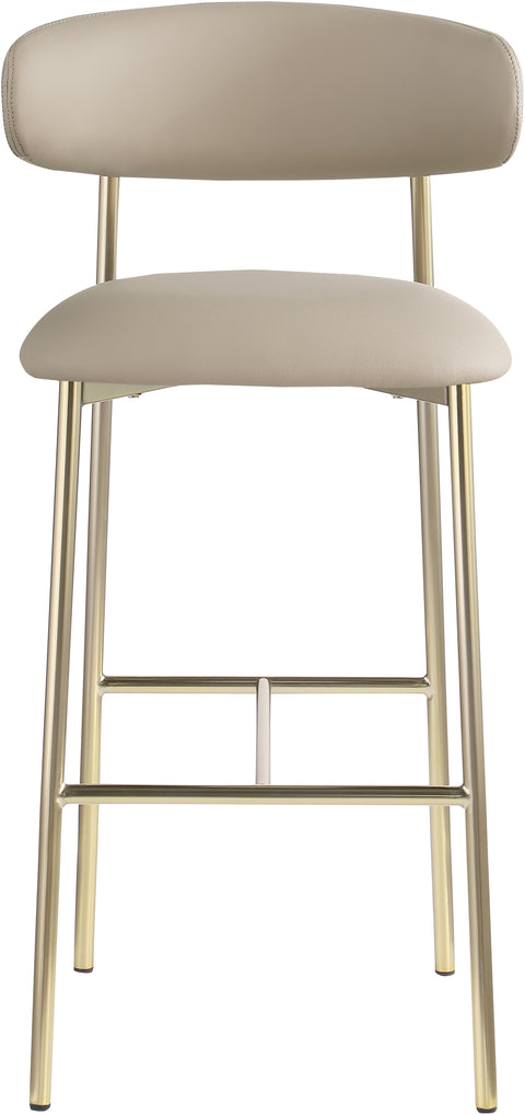 Opal Taupe Vegan Leather Upholstered Bar Stool, 2-Piece