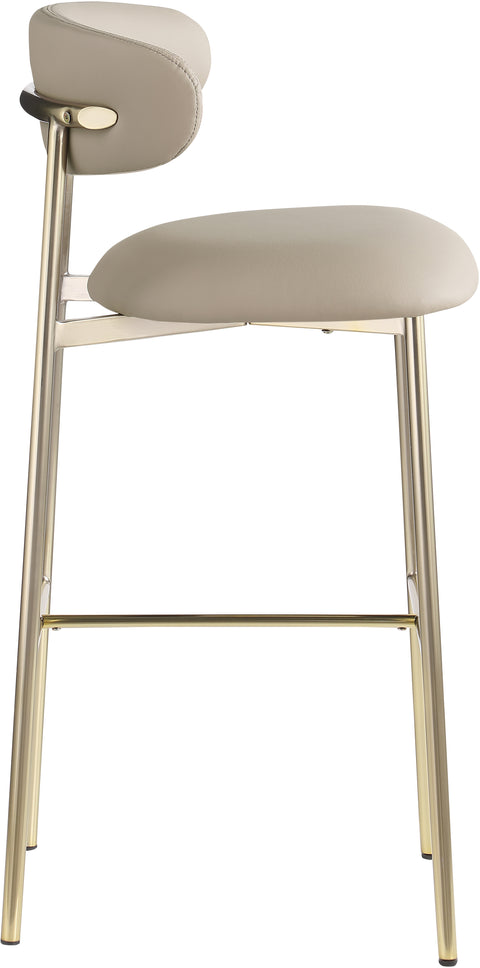 Opal Taupe Vegan Leather Upholstered Bar Stool, 2-Piece