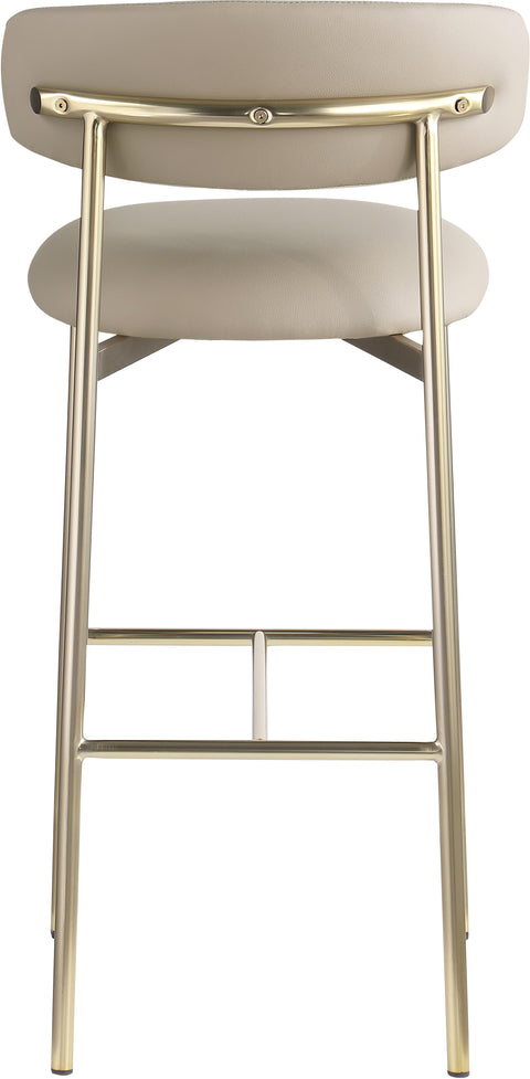Opal Taupe Vegan Leather Upholstered Bar Stool, 2-Piece