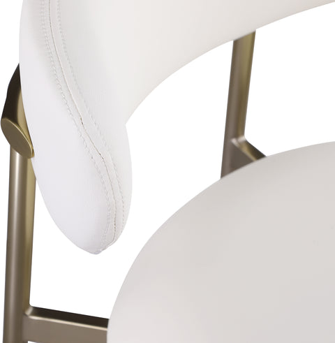 Opal White Vegan Leather Upholstered Bar Stool, 2-Piece