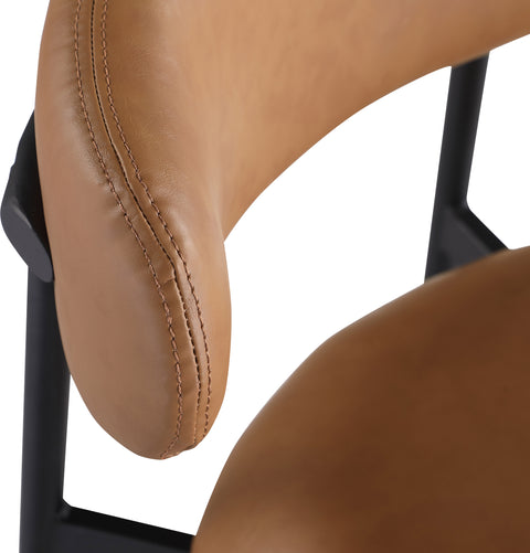 Opal Cognac Vegan Leather Upholstered Bar Stool, 2-Piece (Style 2)