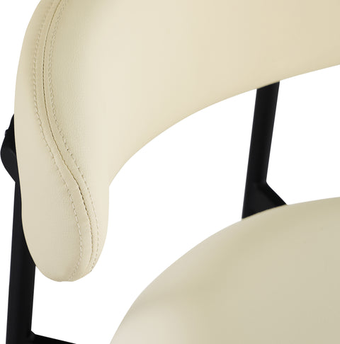 Opal Cream Vegan Leather Upholstered Bar Stool, 2-Piece (Style 2)