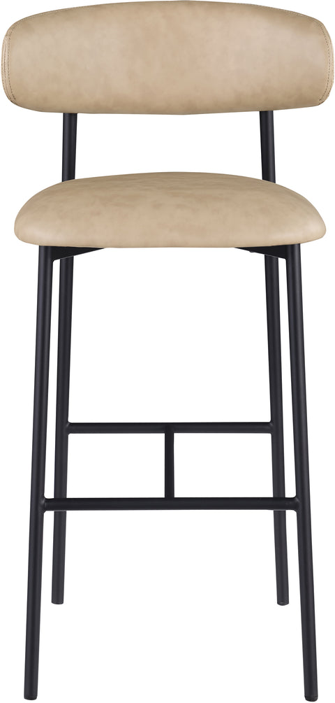 Opal Tan Vegan Leather Upholstered Bar Stool, 2-Piece