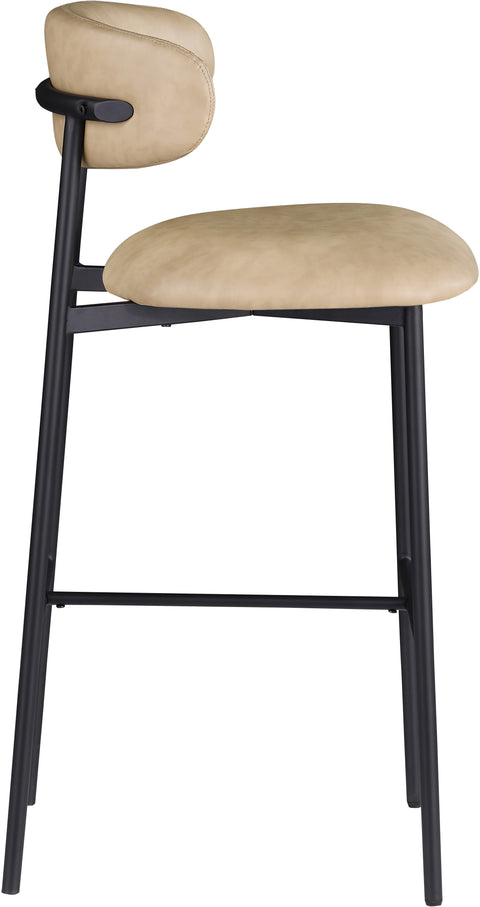Opal Tan Vegan Leather Upholstered Bar Stool, 2-Piece