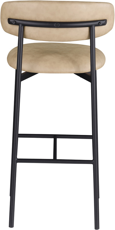 Opal Tan Vegan Leather Upholstered Bar Stool, 2-Piece