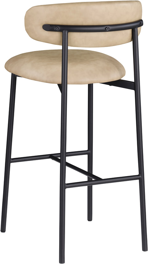 Opal Tan Vegan Leather Upholstered Bar Stool, 2-Piece